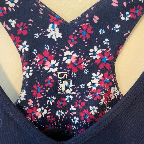 Gap Blue Floral Racerback Workout Tank Size XS - Picture 4 of 7